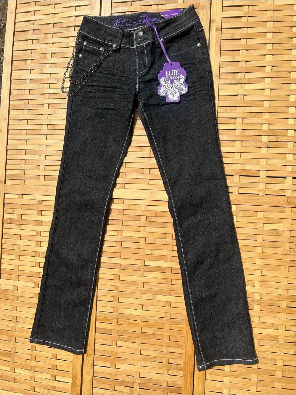 🔥3/$8- Elite Jeans Women’s Straight Leg Jeans — Black